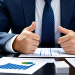 **

"A financial advisor, fully clothed in professional business attire, sitting at a desk with charts displaying stock performance and insurance plans, safe for work, appropriate content, modern office background, perfect anatomy, well-formed hands, family-friendly, high resolution."

**